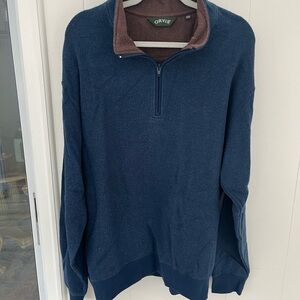 Orvis Men's Navy Zip-Up Sweater